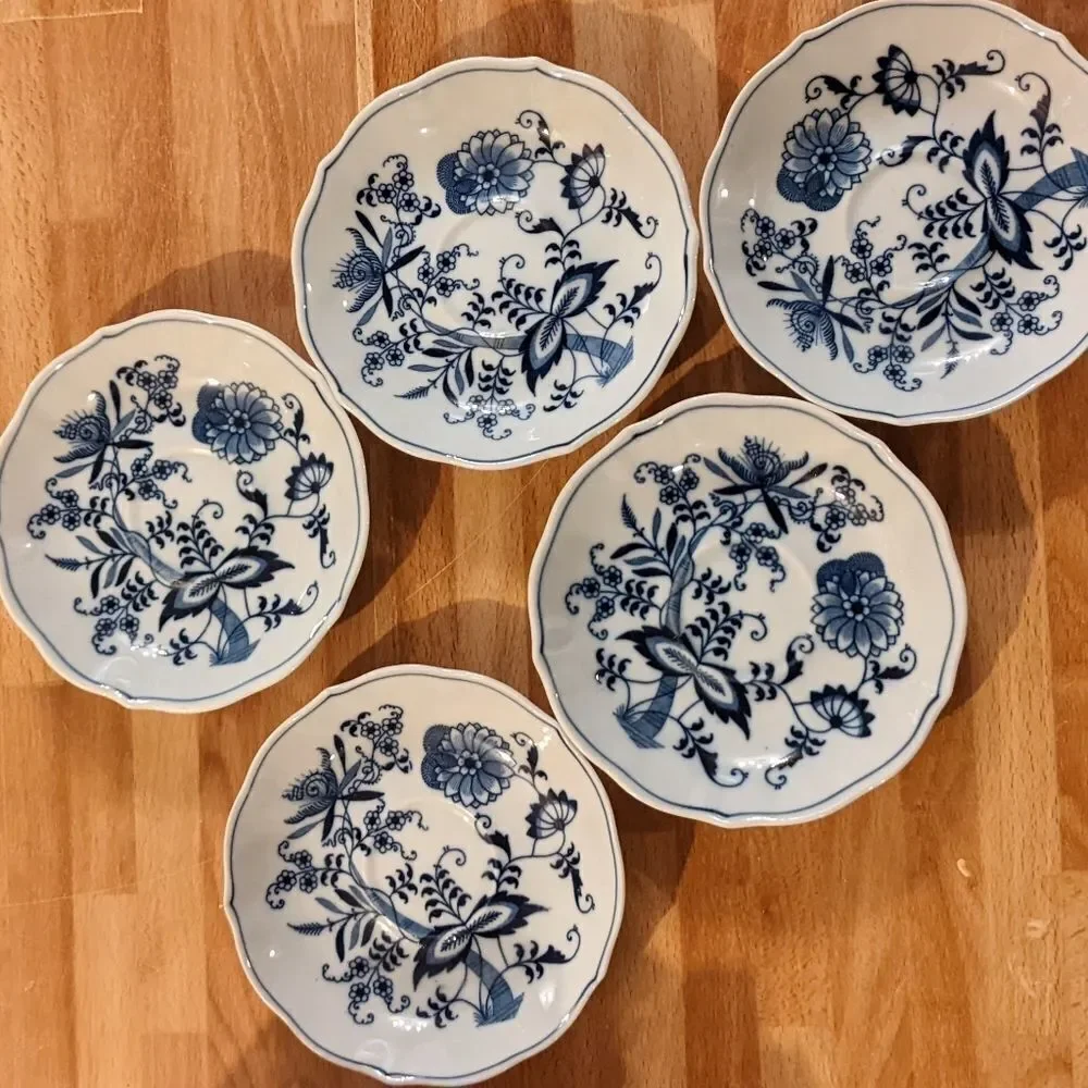 Set of 4 tea saucers- Blue Danube Japanese China